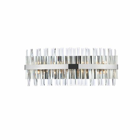 ELEGANT LIGHTING Elegant Lighting 30 in. Serephina Crystal Bath Sconce, Chrome 6200W30C